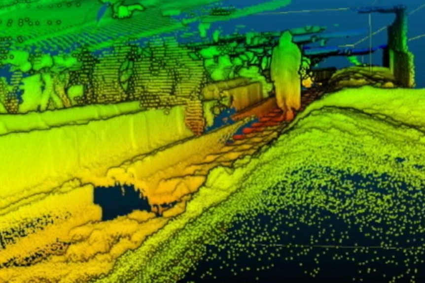 A CGI image from the ExScan - a 3D laser scanning device for use in underground coal mines in real time.