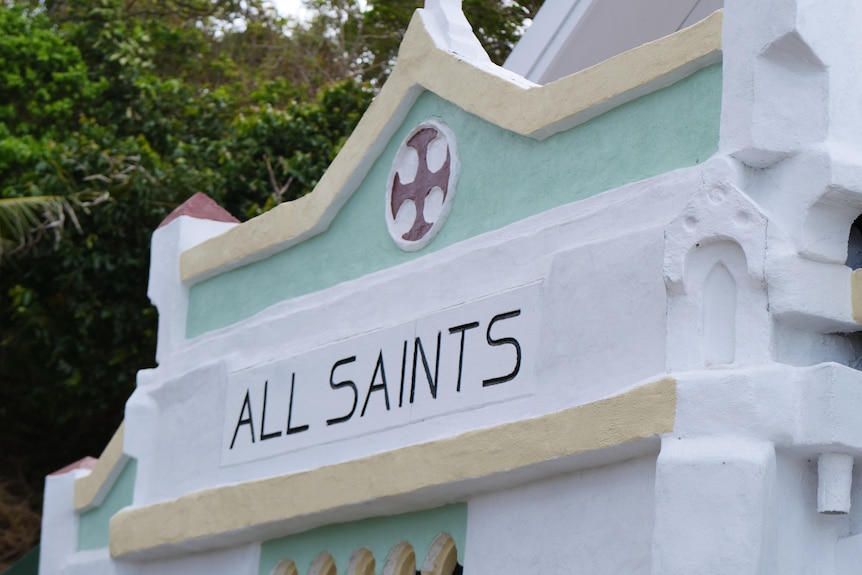Close up of a church sign, which says All Saints.