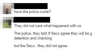 Facebook discussion of incident