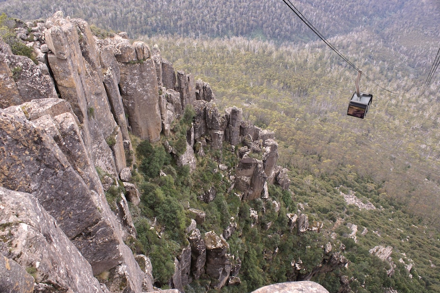 Cable car near summit.