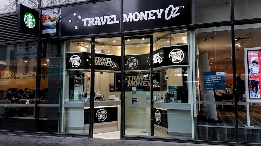 A Travel Money Oz storefront in a CBD location