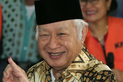 Former Indonesian president Suharto (file photo).
