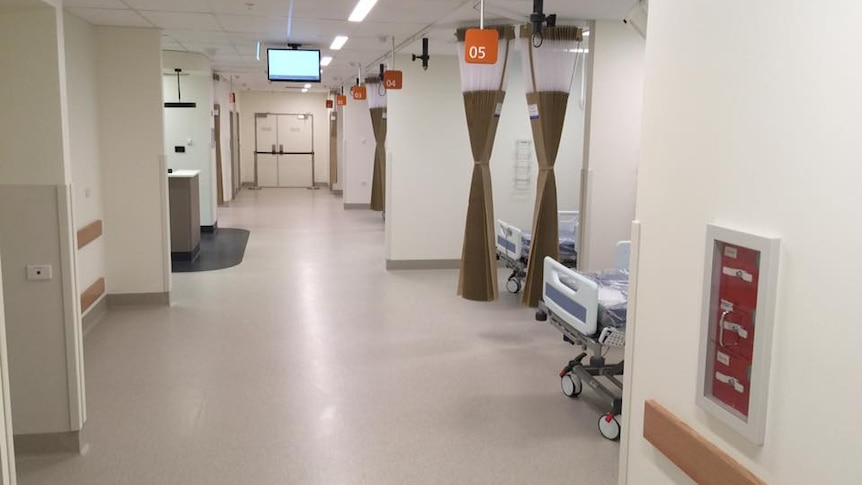 Beds in the Emergency Medical Unit at the Wagga Wagga Rural Referral Hospital.