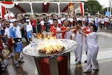 The Olympic torch in Indonesia