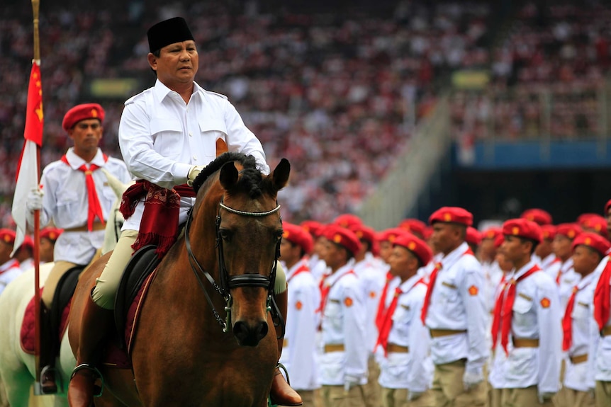 Indonesian presidential candidate former Lieutenant General Prabowo, March 23, 2014.