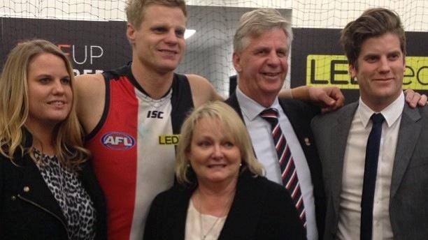 Madeleine Riewoldt with her family (from left) Nick, Fiona, Joe and Alex Riewoldt.