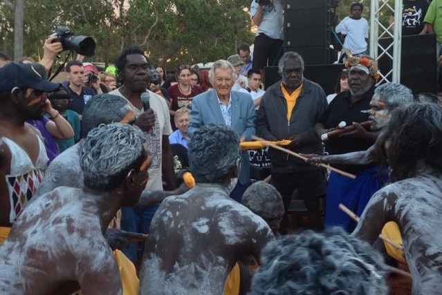 Former Prime Minister Bob Hawke arrives at Garma 2014