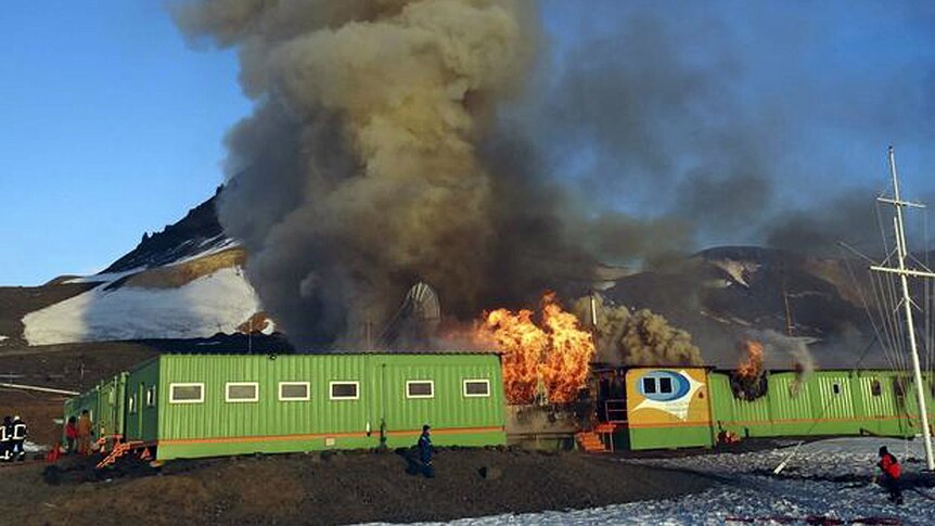 Brazilian Antarctica base burns