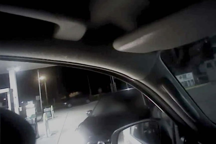 Police bodycam vision of the moment a man rams a police car in north Queensland