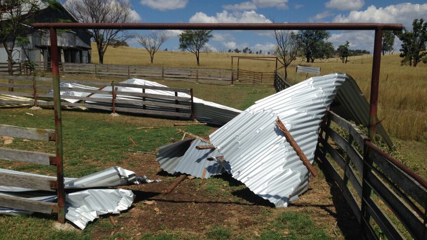 Broken and damaged farm equipment.