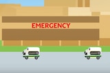 emergency graphic with ambulances.