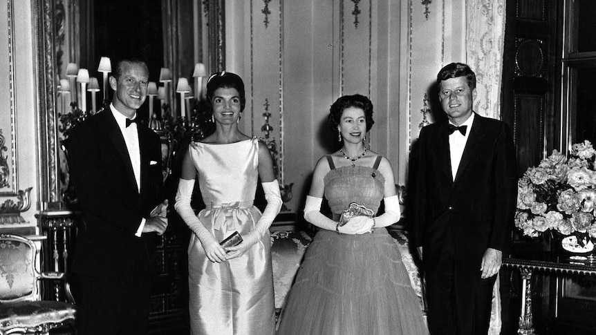 Queen Elizabeth and Prince Philip host President John F Kennedy and Jackie Kennedy in 1961.