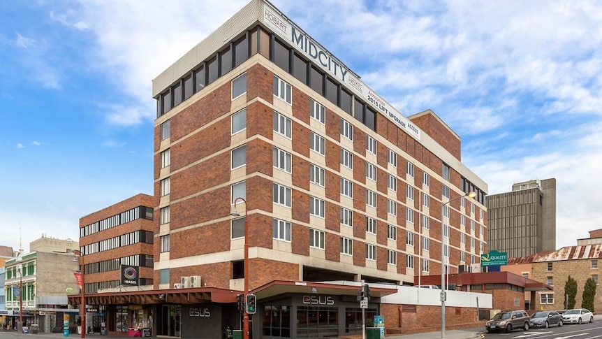 Hobart's Midcity hotel exterior, cityside.
