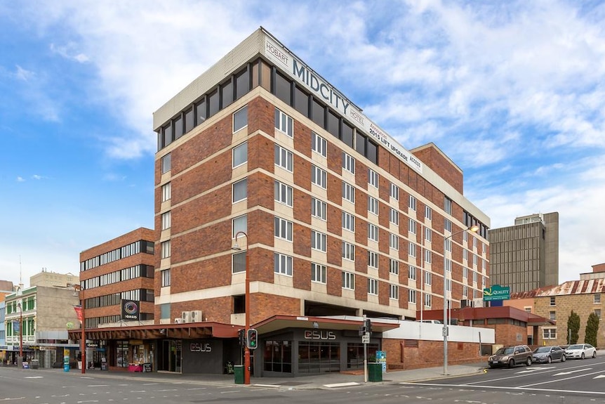 Hobart's Midcity hotel exterior, cityside.