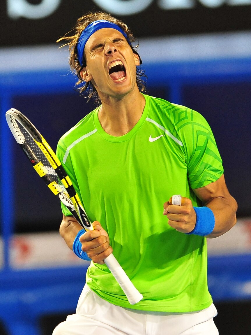 Rafael Nadal recovered from a dodgy umpiring call and losing the first set to win 6-7, 7-6, 6-4, 6-3.