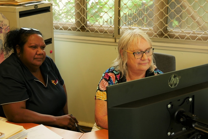 Centrecare general manager Michelle Biondi and homelessness team leader Priscilla MacKenzie  in their office. 