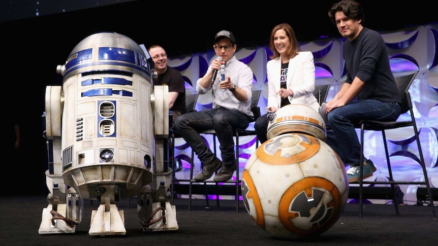 R2-D2 and BB-8 onstage during Star Wars Celebration 2015