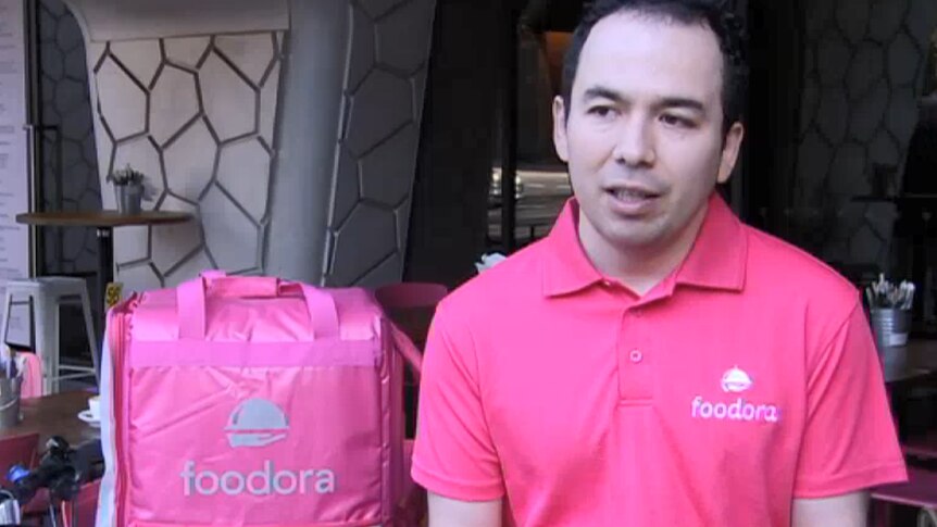 Foodora delivery rider Icce Mejia