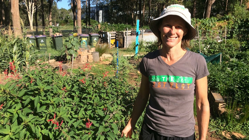 Ali Bigg standing in the Lost Plot community garden which she said was flourishing and encouraging sustainable living.