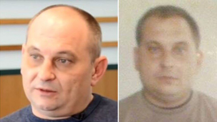 A composite image shows two head shots of the same man at different ages.