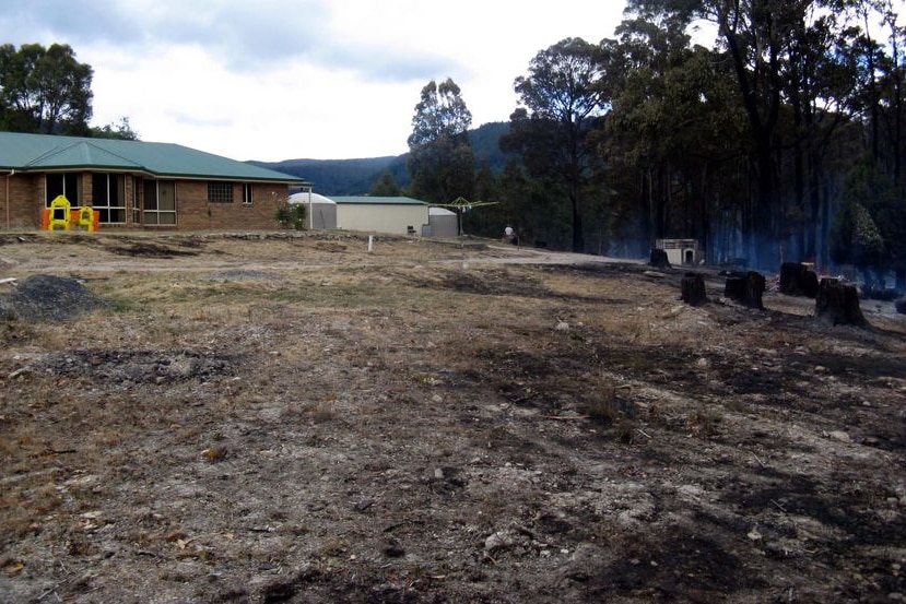 The fire threatened five houses off Jeffery's Track.