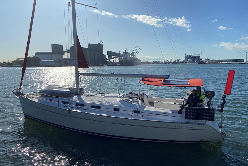 Cruising yacht on Newcastle harbour