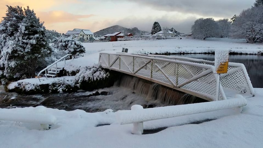 Waratah, Tasmania blanketed in snow