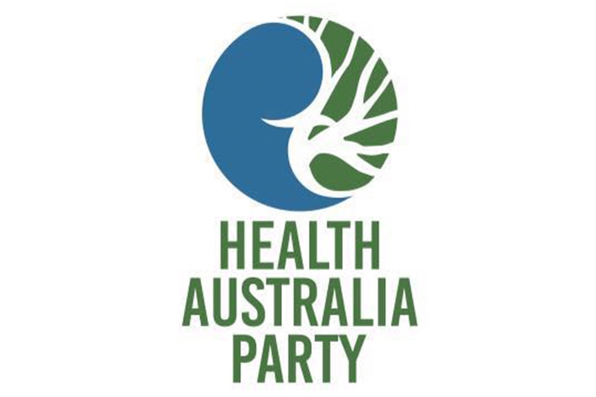 The logo of the Health Australia Party on a white background.