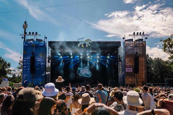 Crowd in front of a stage