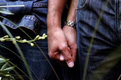 Male couple holding hands/(Reuters: Max Rossi)