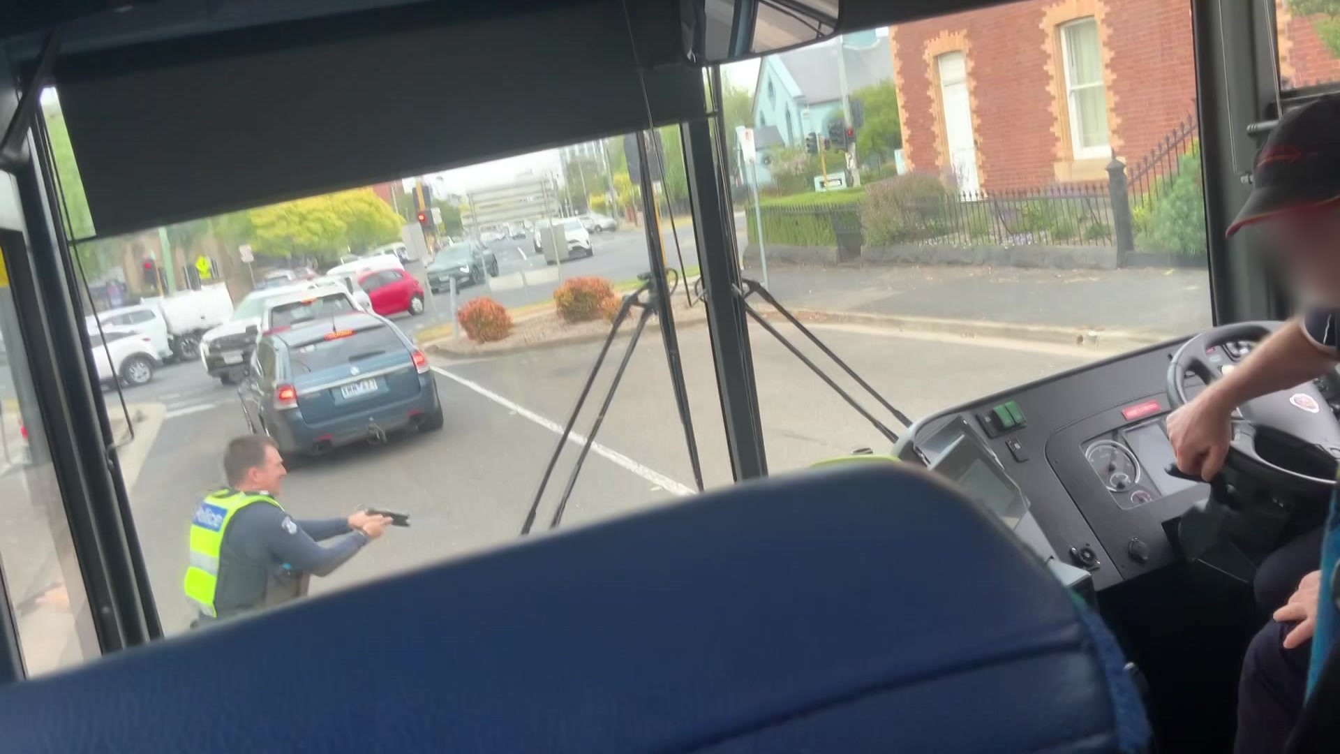 Charge laid after allegedly stolen car crashes into Geelong school bus