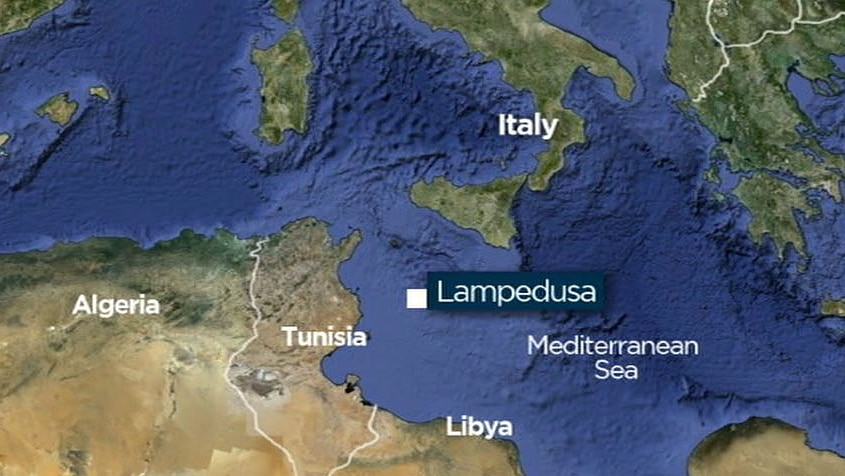 Lampedusa, in Mediterranean Sea