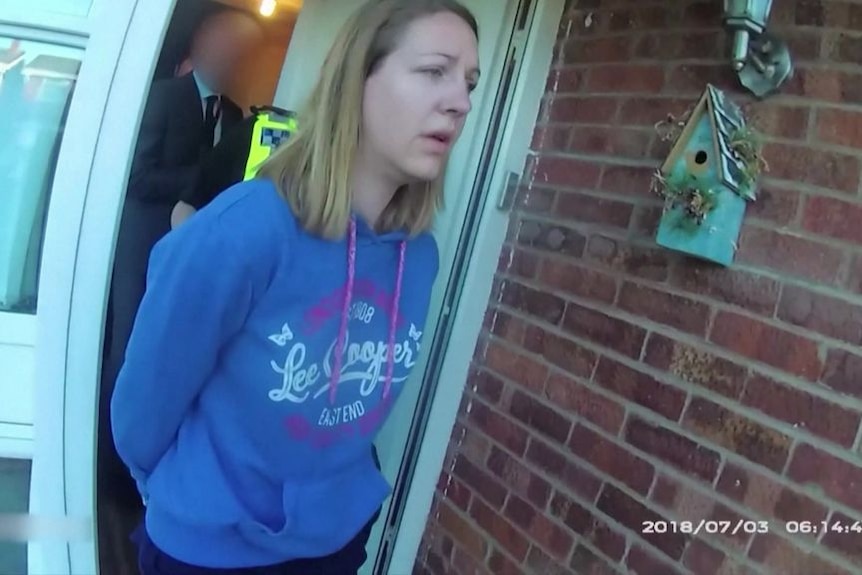 Police bodycam video of British nurse, Lucy Letby, being arrested