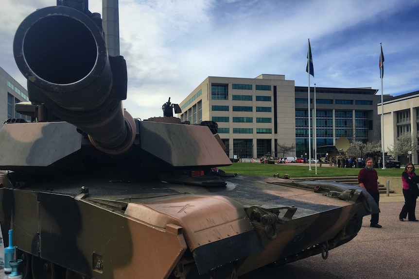 A M1A1 Abrams tank at Russell.