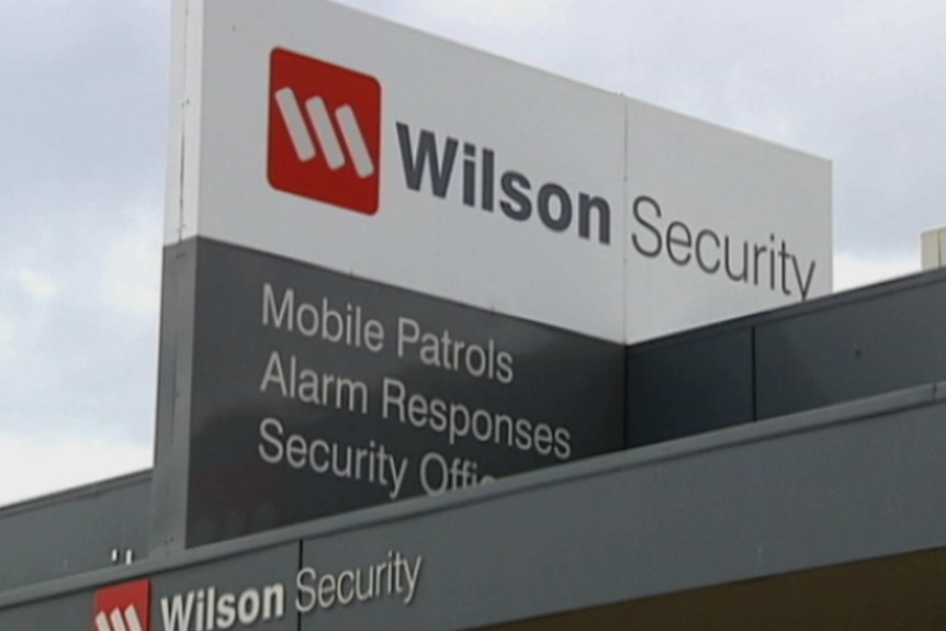 A Wilson Security sign.