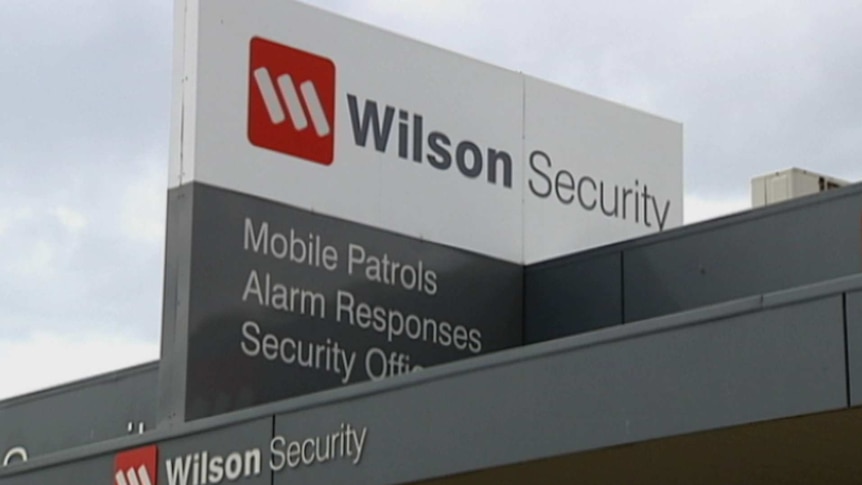 A Wilson Security sign.