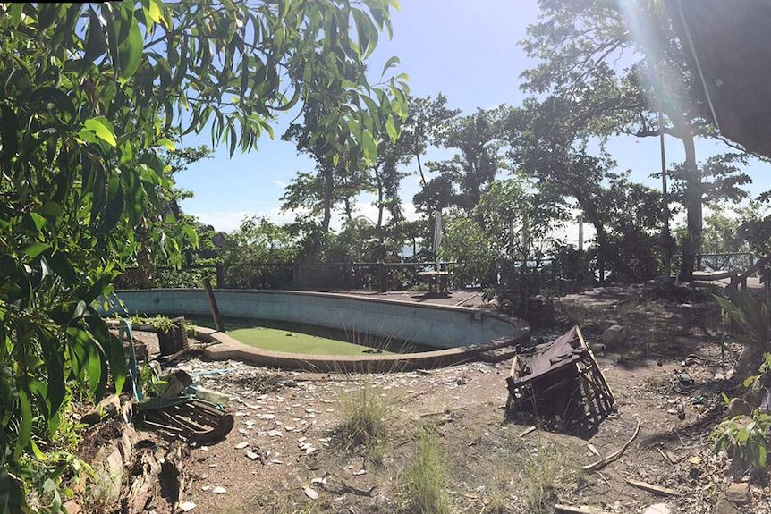 Run-down outside entertainment area of Hinchinbrook Island Wilderness Lodge