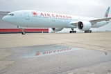 An Air Canada plane parked on the tarmac, taken on an unspecified date.