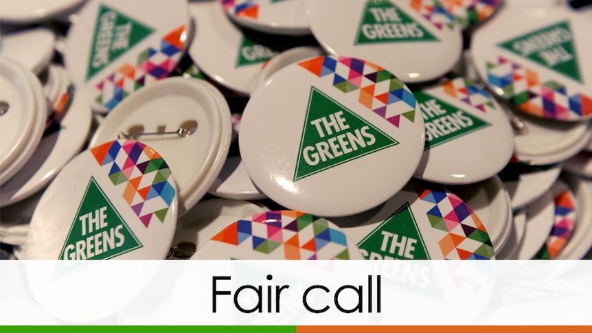 greens party badges verdict fair call half orange half green