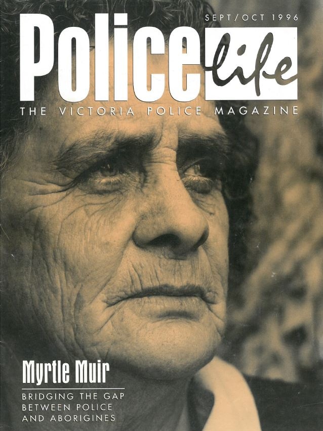 Myrtle Muir on the cover of Police Life magazine.