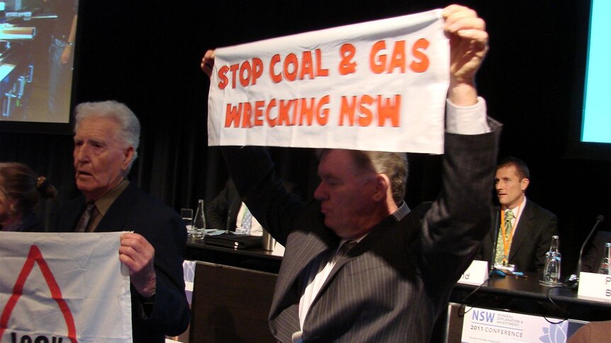 Coal protestors at Minerals Exploration and Investment Conference 2011