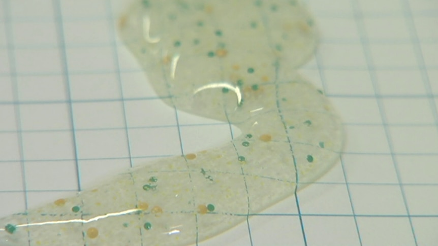 Microplastics or microbeads seen in a common facial cleansing product.