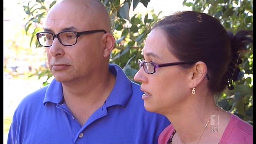 Michael Costa and his wife Deborah speak to the media after the incident on April 14, 2011.