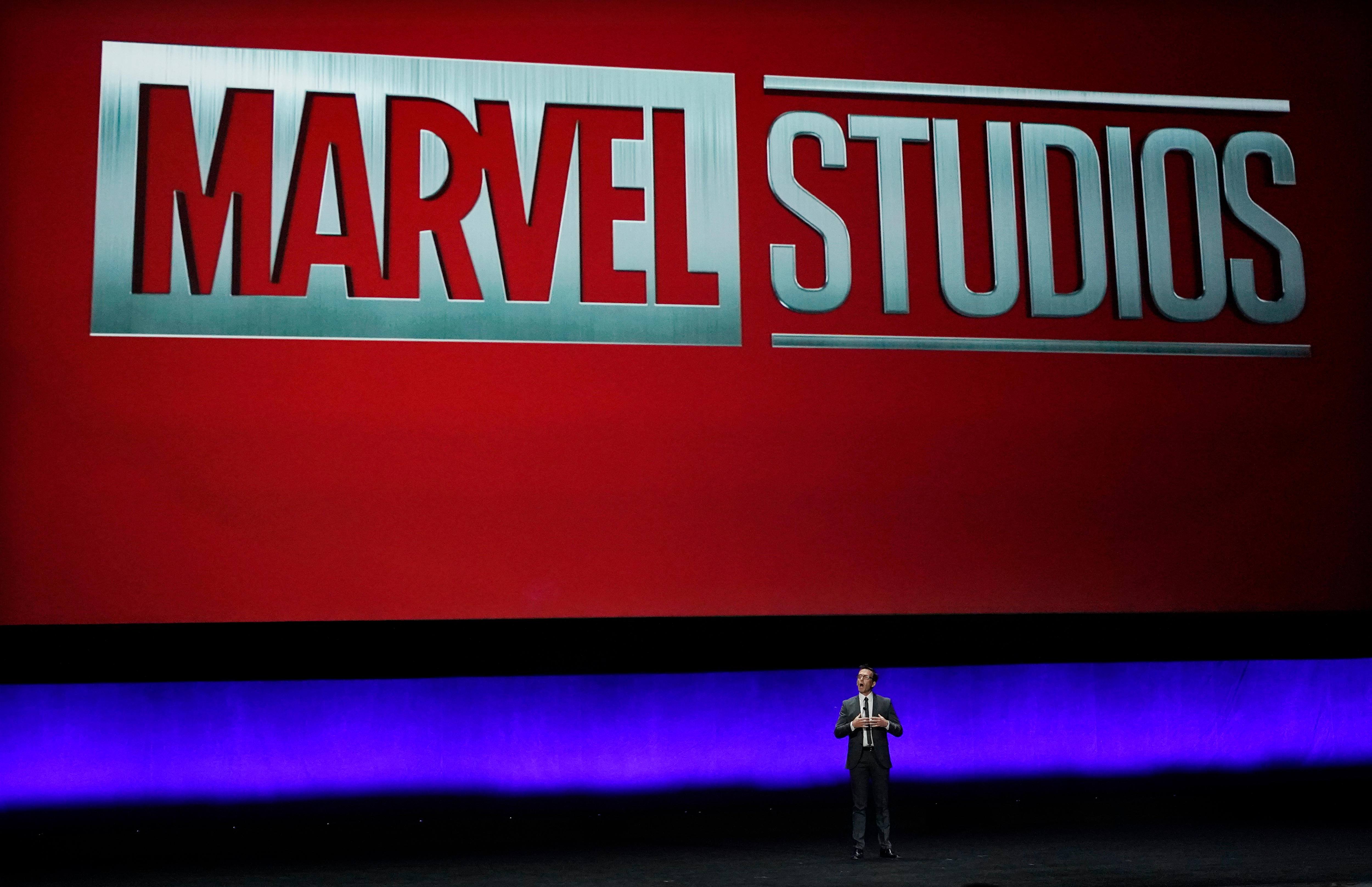 Marvel Studios written on big screen 