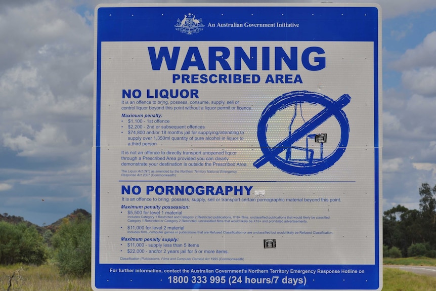 Prescribed area warning signs are still displayed in some NT Communities