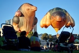 The famous Skywhale balloon accompanied by Skywhale Papa.