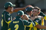 Maxwell celebrates wicket against England