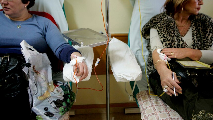 Cancer patients receive chemotherapy