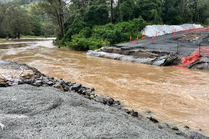 causeway washed away by flooding