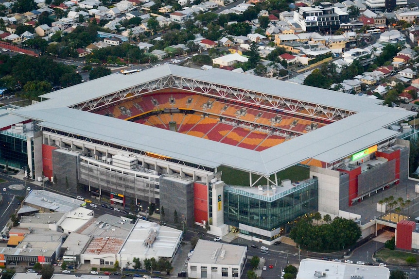 Aerial shot of Suncorp Stadium, also called Lang Park, in Brisbane on May 8, 2014.